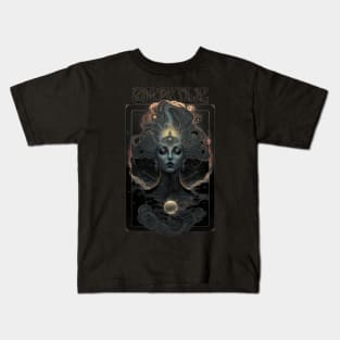 Oracle - Ancient Witch Priestess of Prophecy Art Nouveau Kids T-Shirt